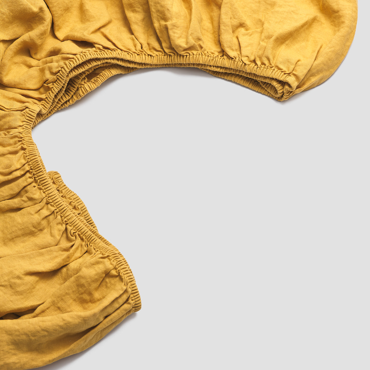 Honey Linen Fitted Sheet Elasticated Edge Detail