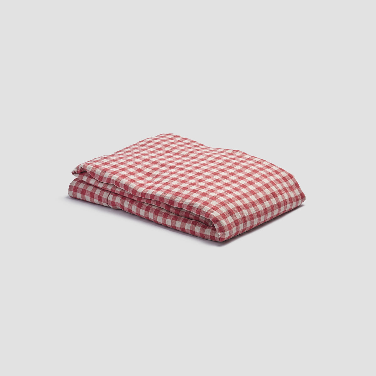 Mineral Red Gingham Linen Flat Sheet