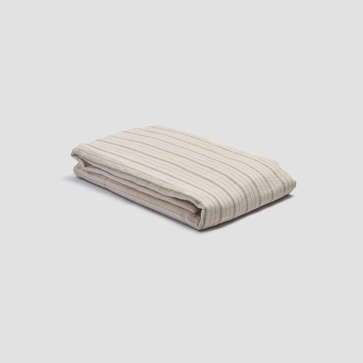 Pear Ticking Stripe Linen Flat Sheet