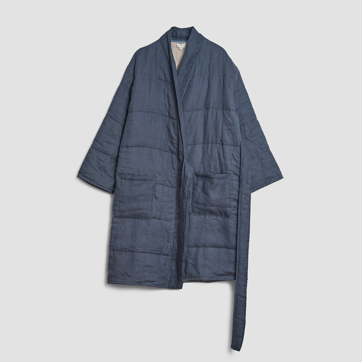 Deep Teal Linen Quilted Housecoat