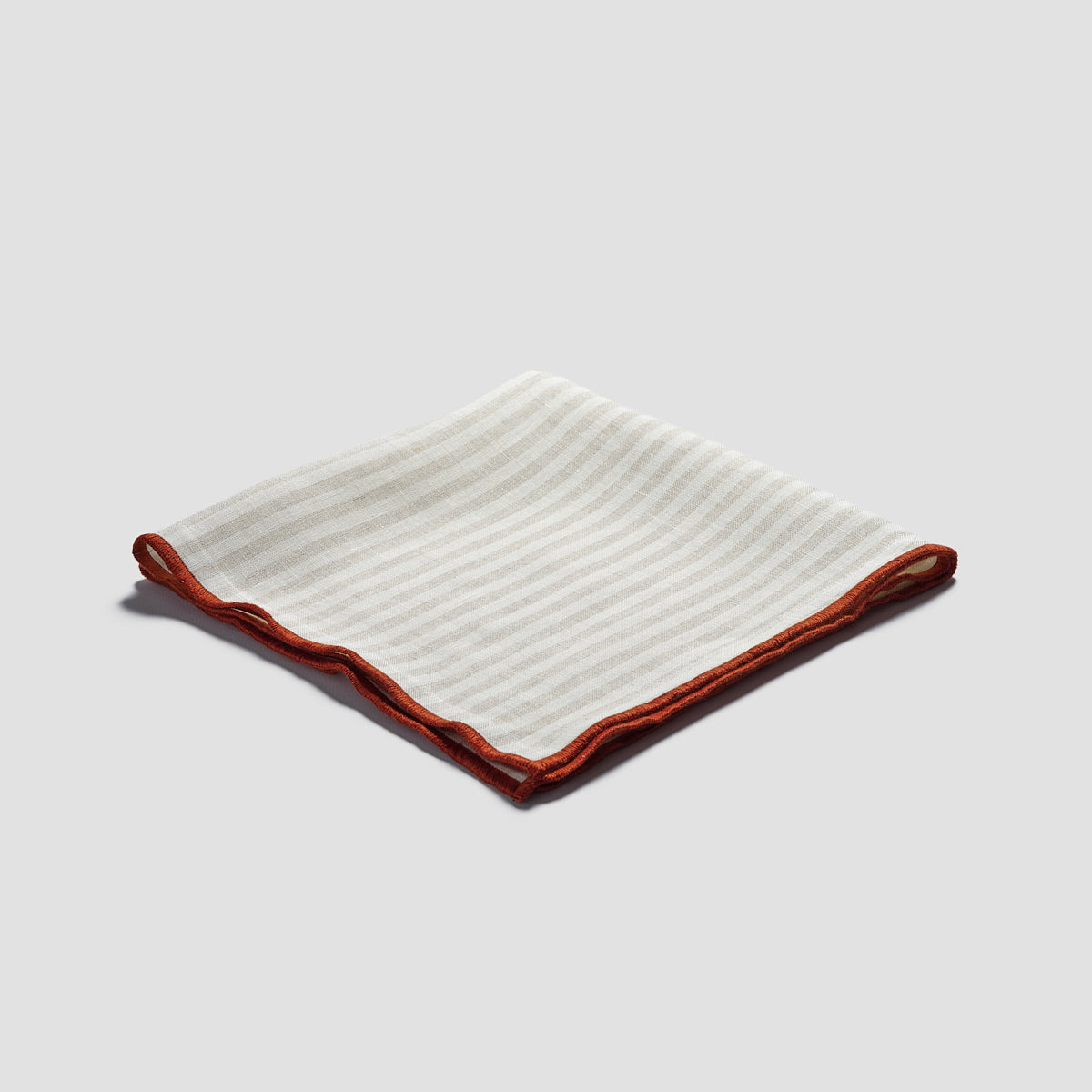 Oatmeal Stripe Linen Napkin Set 