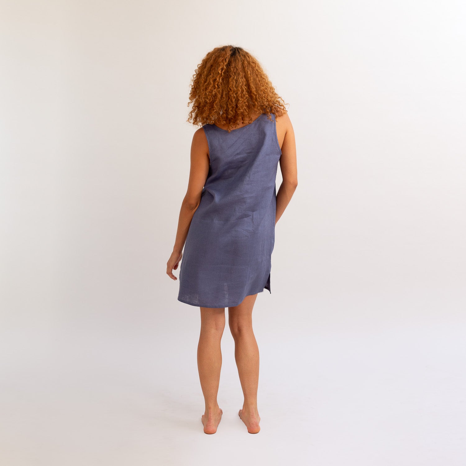 Blueberry Linen Night Dress - Piglet in Bed