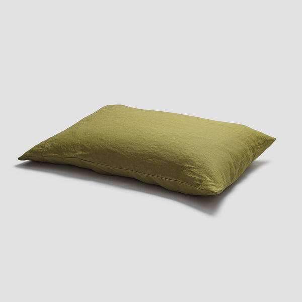 Botanical Green Linen Pillowcase