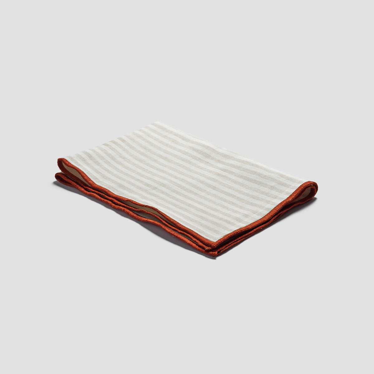 Oatmeal Stripe Linen Placemat Set - Piglet in Bed