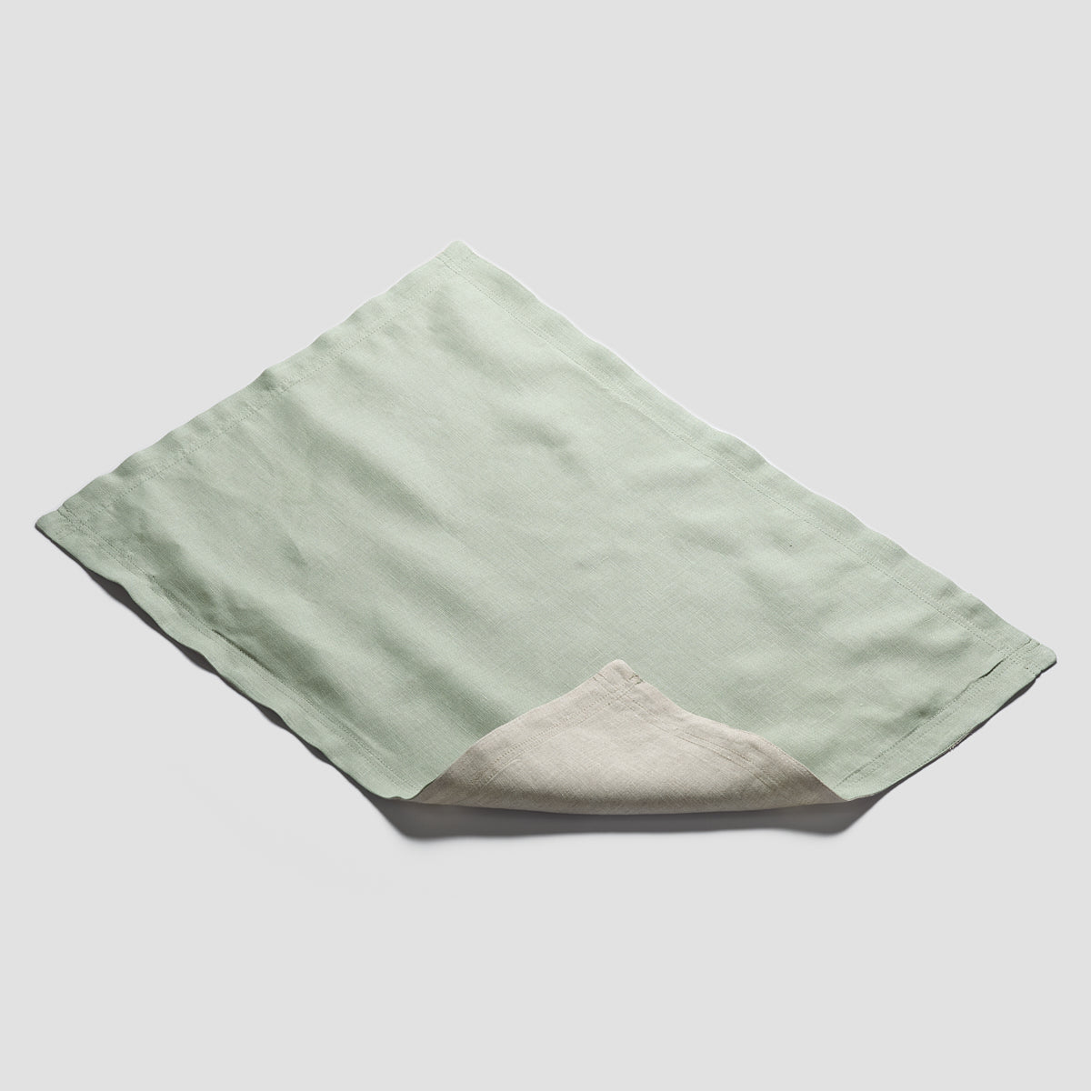 Sage Green Linen Placemat Set - Piglet in Bed
