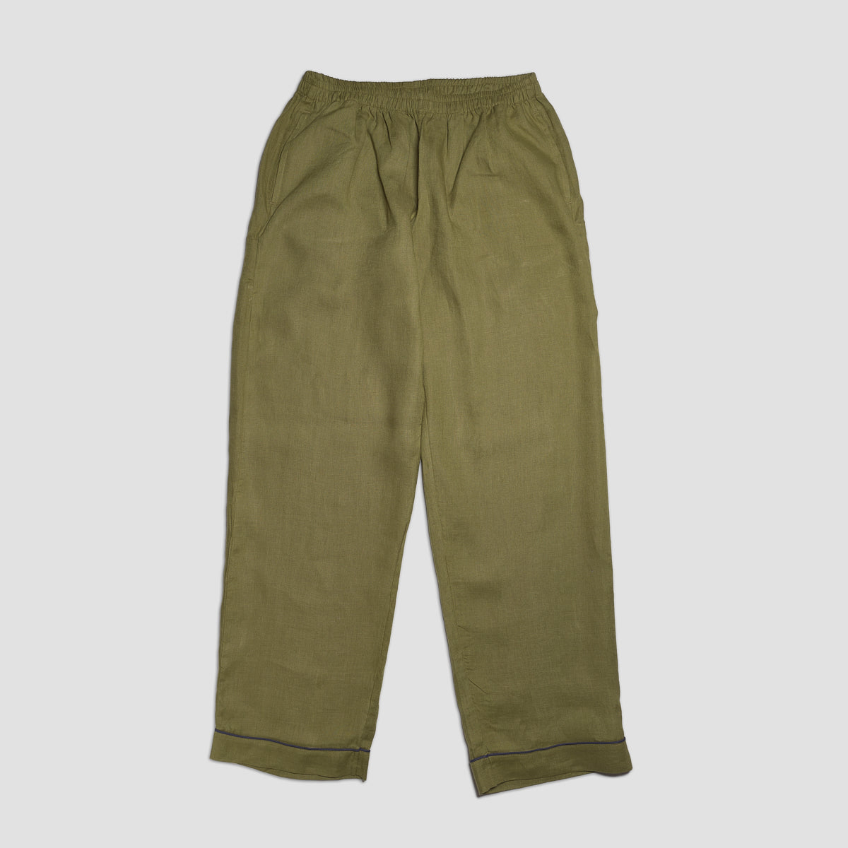 Men's Moss Plain Linen Pyjama Trousers