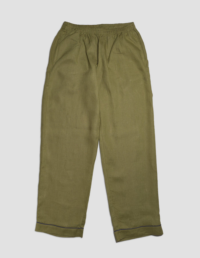 Men's Moss Plain Linen Pyjama Trousers