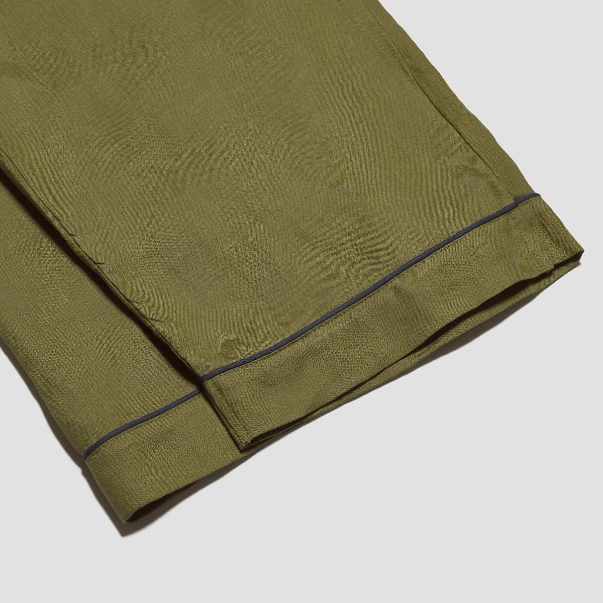 Women's Moss Linen Pyjama Trousers Cuff Detail