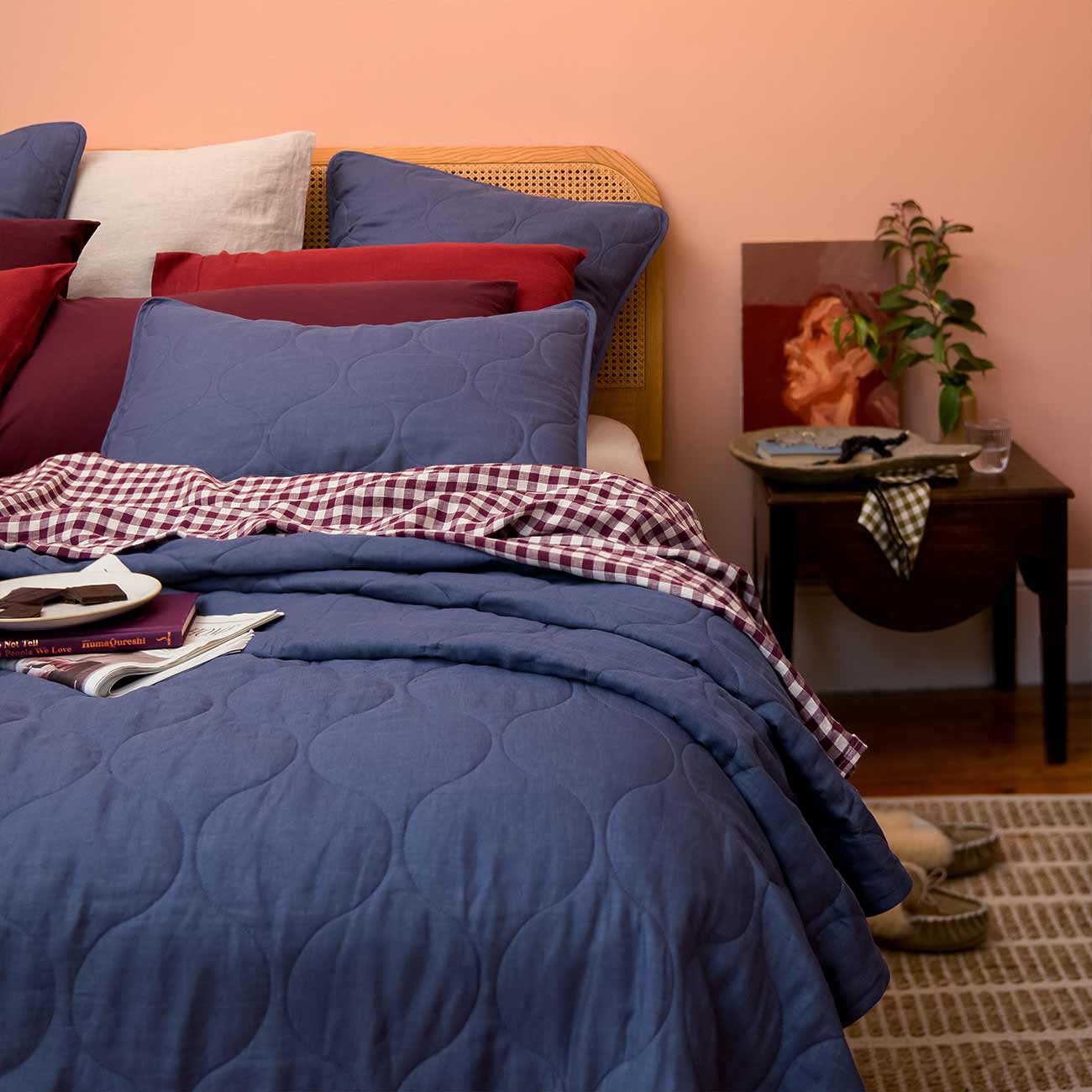 Blueberry Linen Quilt and Shams