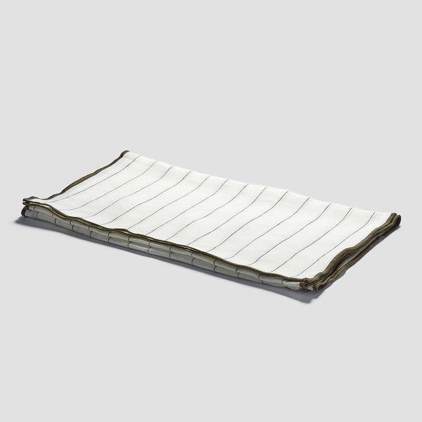 Luna Stripe Linen Table Runner - Piglet in Bed