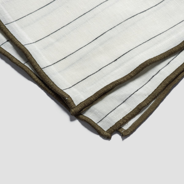 Luna Stripe Linen Table Runner - Piglet in Bed