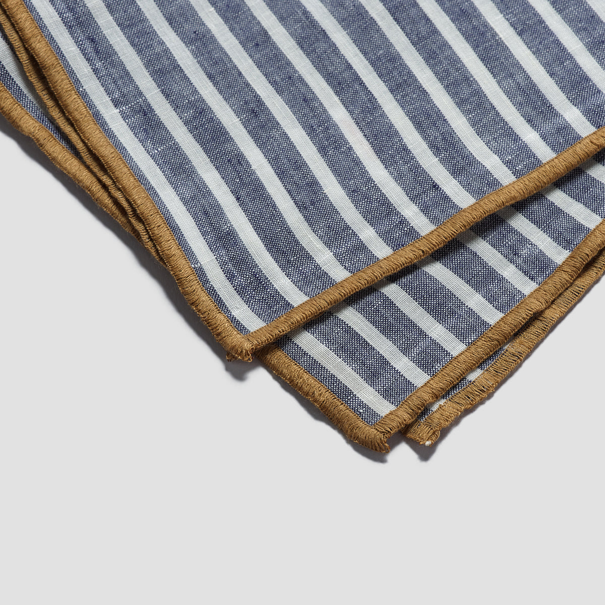 Midnight Stripe Linen Table Runner - Piglet in Bed
