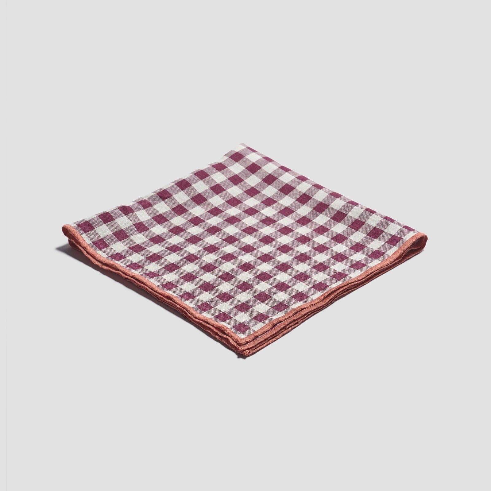 Berry Gingham Linen Napkin 
