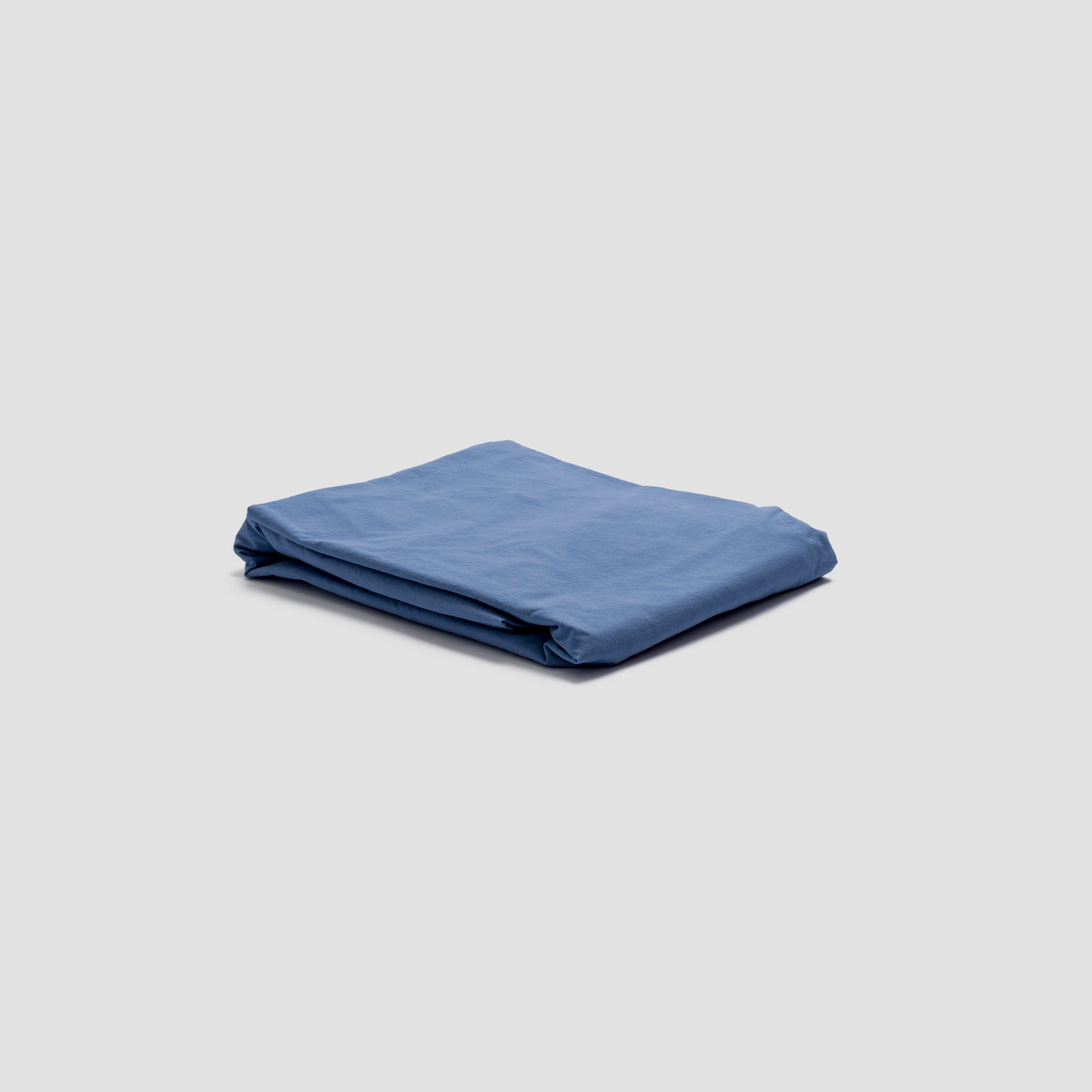 Cove Blue Washed Percale Cotton Fitted Sheet