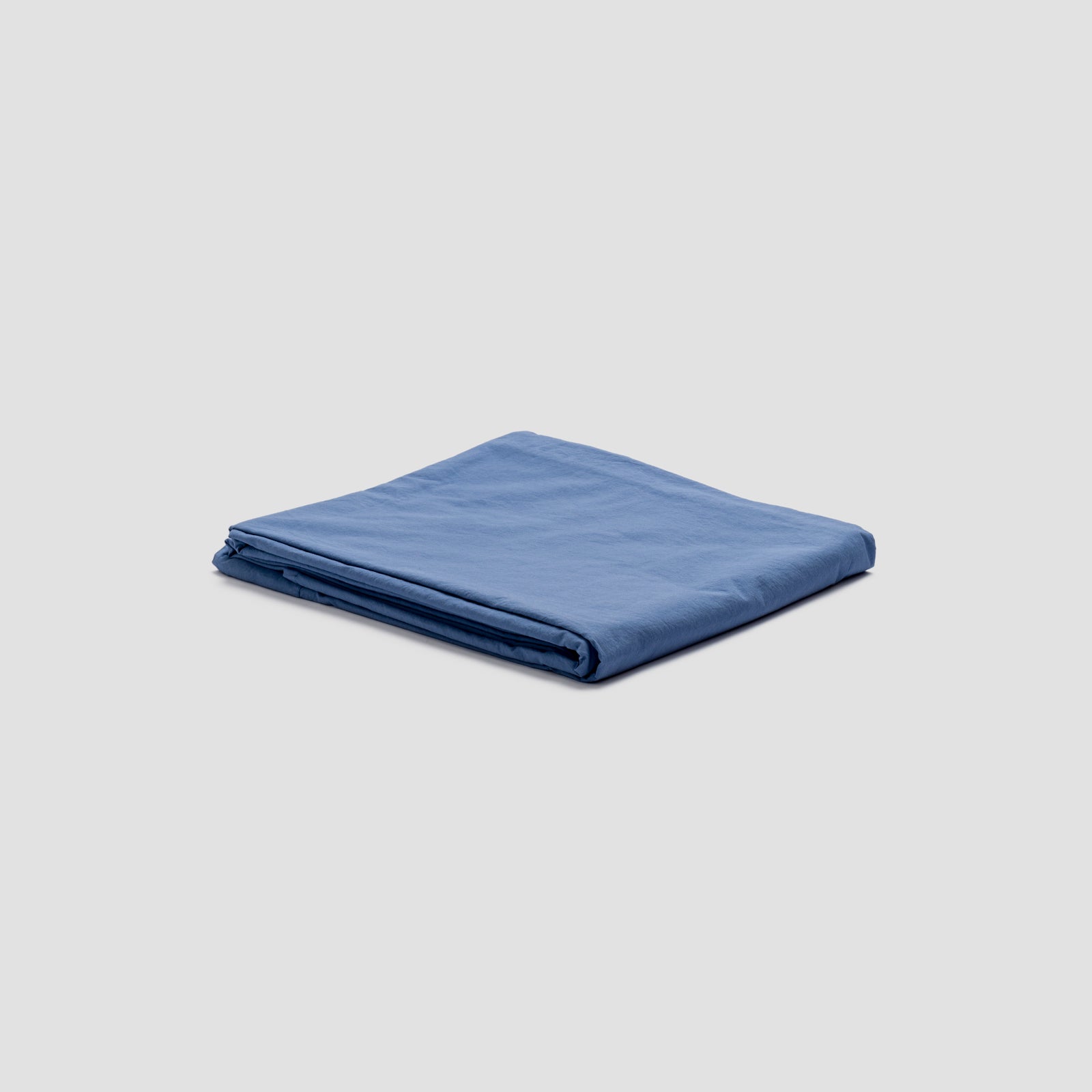 Cove Blue Washed Percale Cotton Flat Sheet