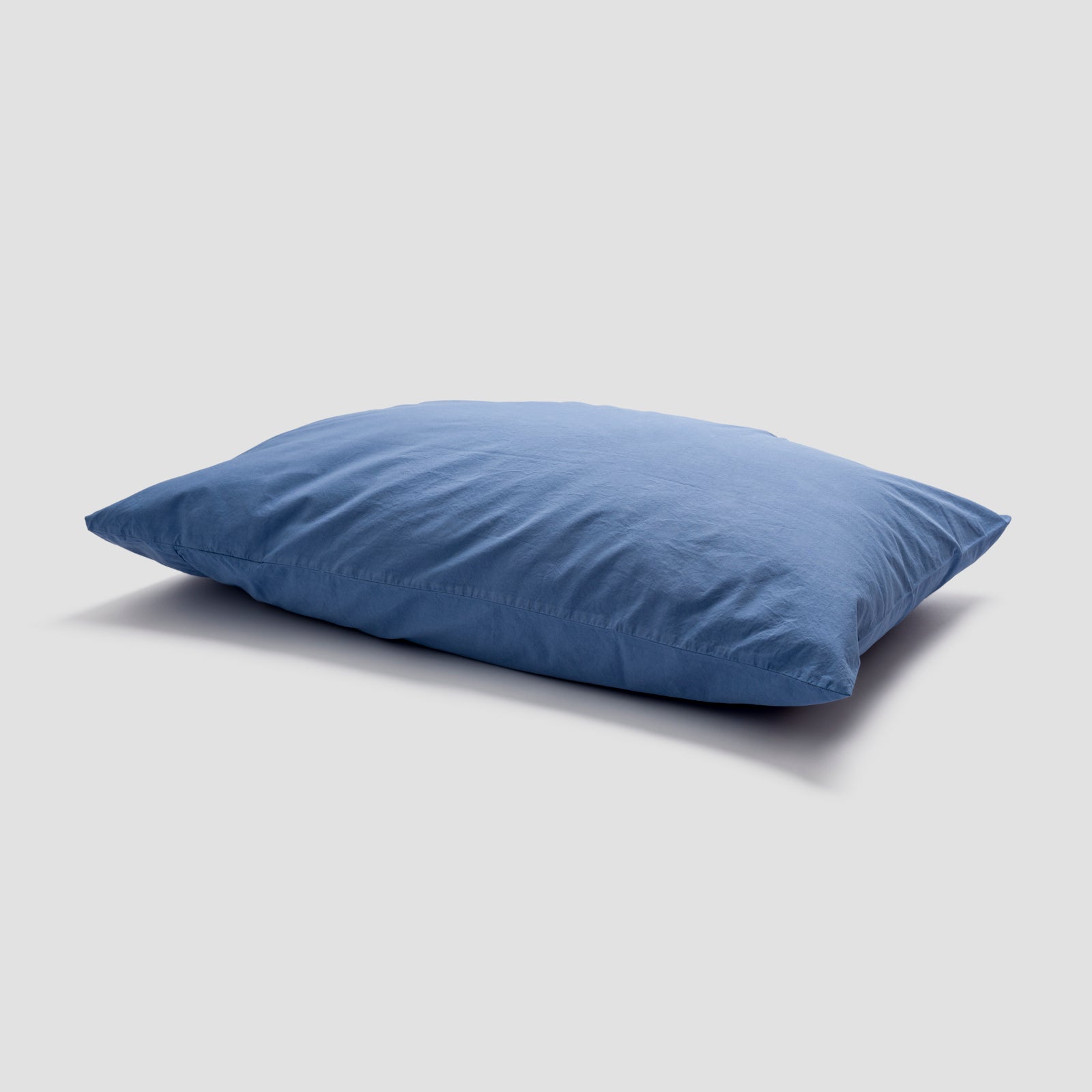 Cove Blue Washed Percale Cotton Pillowcase
