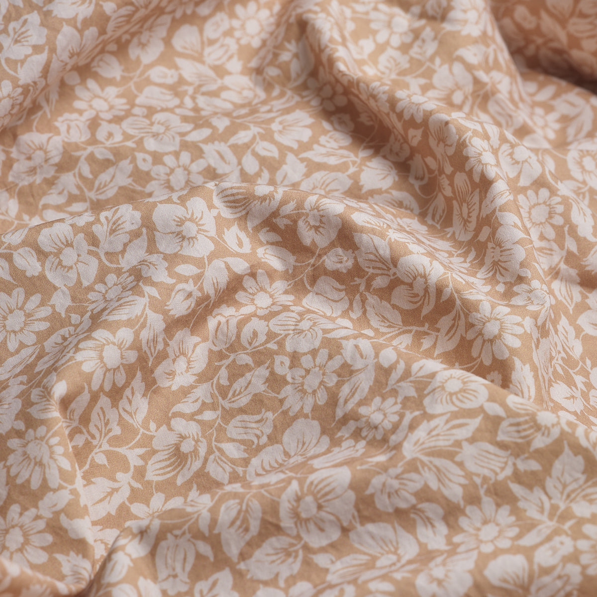 Butterscotch Meadow Floral Printed Cotton Fabric Detail