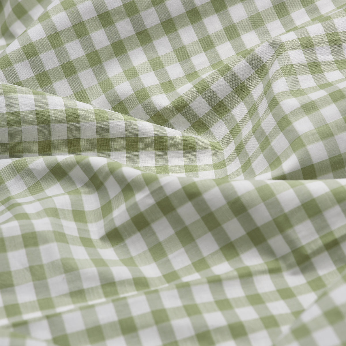 Pear Small Gingham Cotton Bedding Fabric Detail
