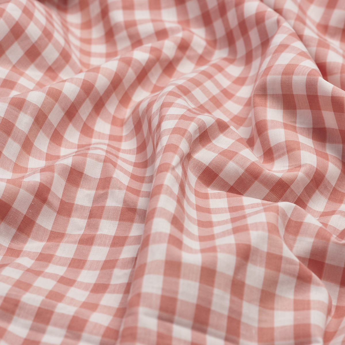 Red Dune Small Gingham Cotton Fabric Detail