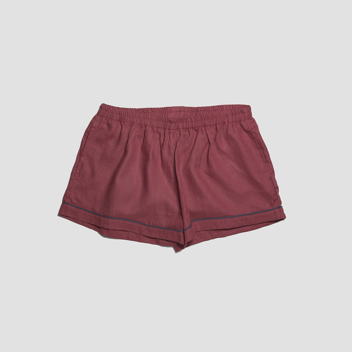 Women's Cherry Plain Linen Pyjama Shorts