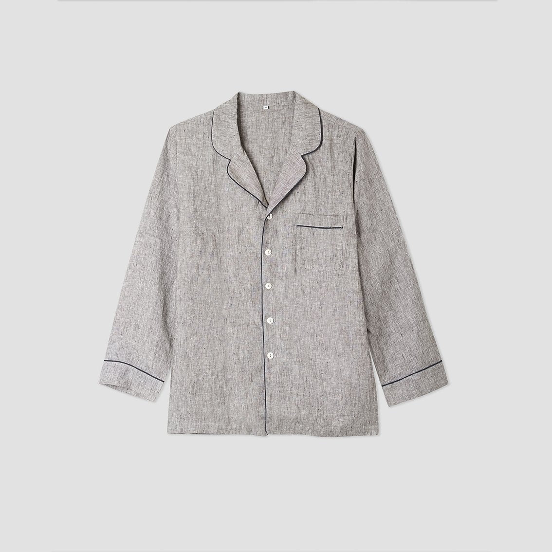 Women's Grey Linen Pyjama Shirt 
