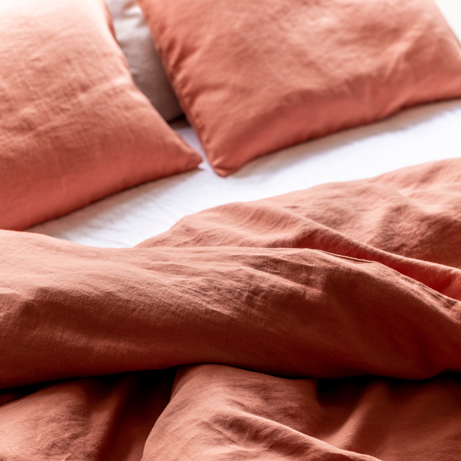 Burnt Orange Linen Pillowcases