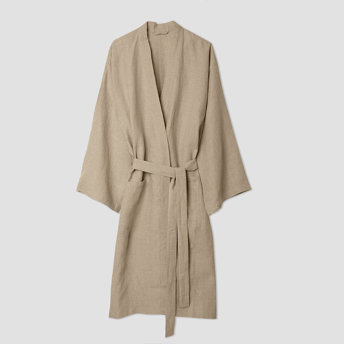 Oatmeal Linen Robe - Piglet in Bed