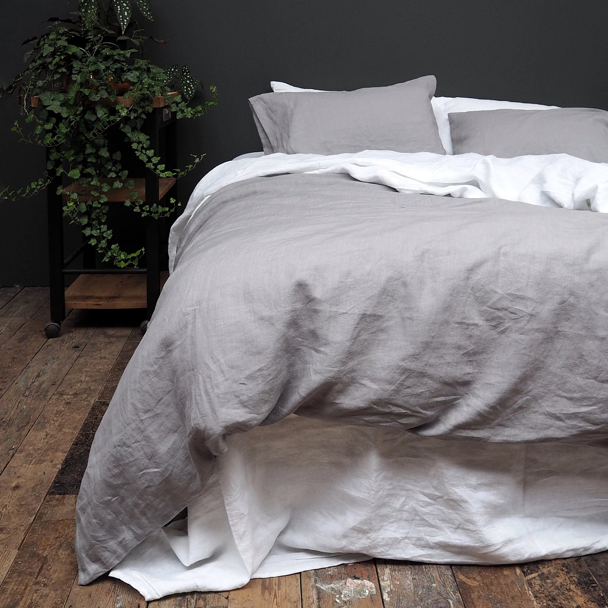 Dove Grey Linen Pillowcases