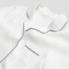 Women's White Linen Pyjama Shirt Collar