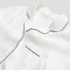 Men's White Linen Pyjama Trouser Set - Piglet in Bed