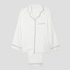 Men's White Linen Pyjama Trouser Set - Piglet in Bed
